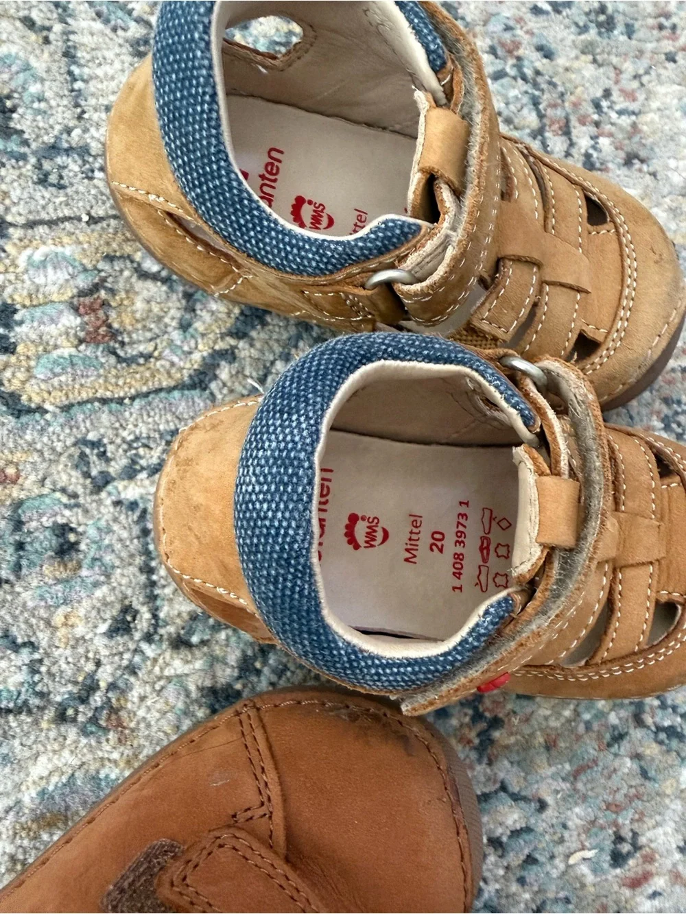 Toddler Brown European Leather Shoes size 4.5-5 US